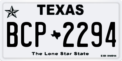 TX license plate BCP2294