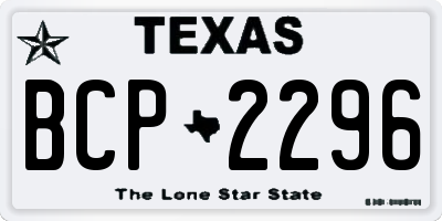 TX license plate BCP2296