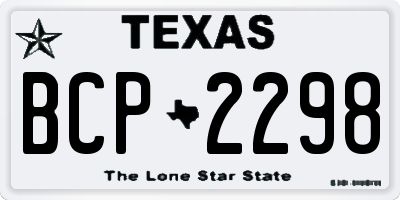 TX license plate BCP2298