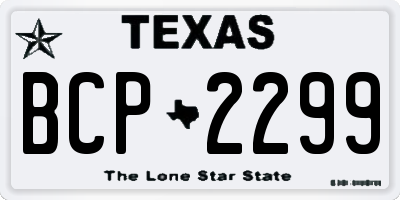 TX license plate BCP2299