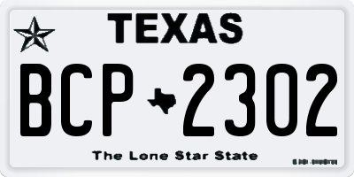 TX license plate BCP2302