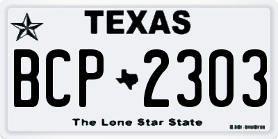 TX license plate BCP2303