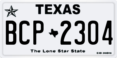 TX license plate BCP2304