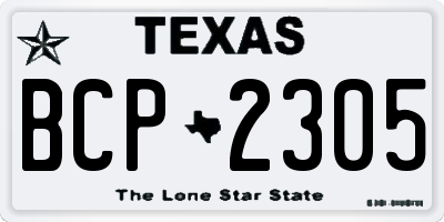 TX license plate BCP2305