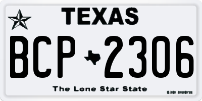 TX license plate BCP2306