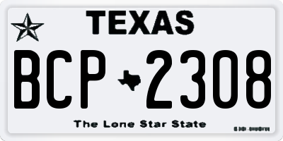 TX license plate BCP2308