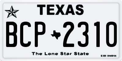 TX license plate BCP2310