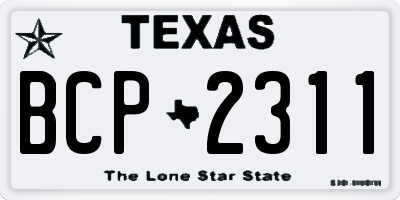 TX license plate BCP2311