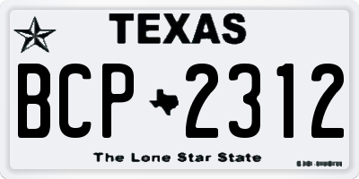 TX license plate BCP2312