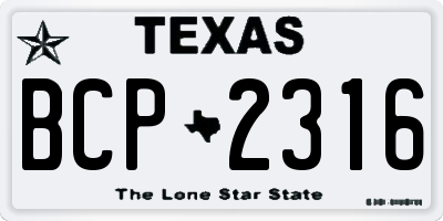 TX license plate BCP2316