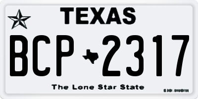 TX license plate BCP2317