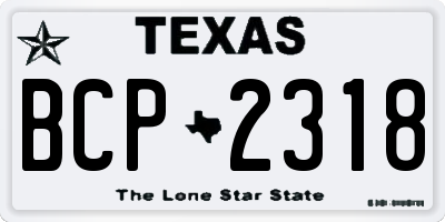 TX license plate BCP2318