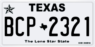 TX license plate BCP2321