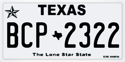 TX license plate BCP2322