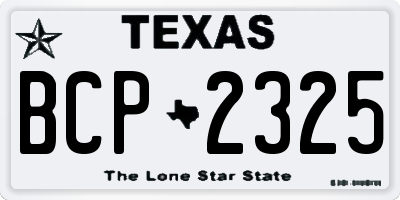TX license plate BCP2325