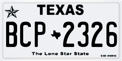 TX license plate BCP2326