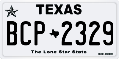 TX license plate BCP2329