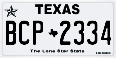 TX license plate BCP2334