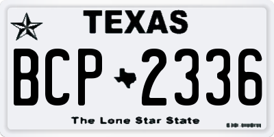 TX license plate BCP2336