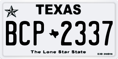 TX license plate BCP2337