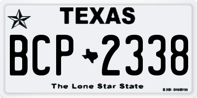 TX license plate BCP2338