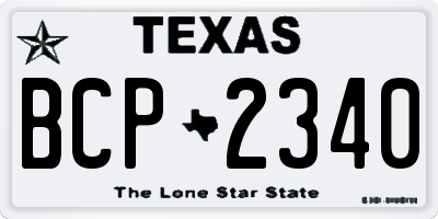 TX license plate BCP2340