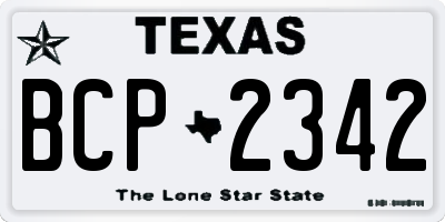 TX license plate BCP2342