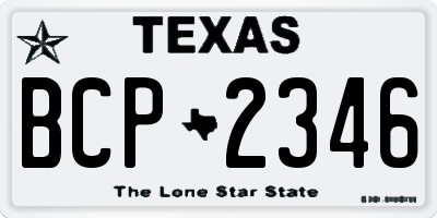 TX license plate BCP2346