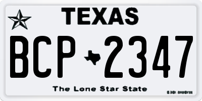 TX license plate BCP2347