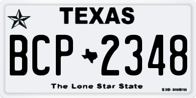 TX license plate BCP2348