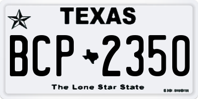 TX license plate BCP2350