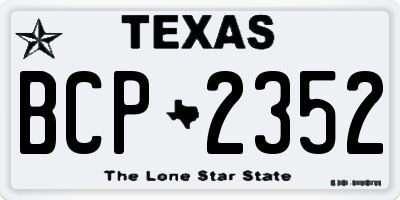 TX license plate BCP2352
