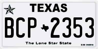 TX license plate BCP2353
