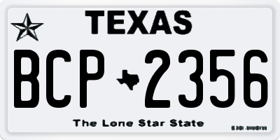 TX license plate BCP2356
