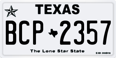TX license plate BCP2357