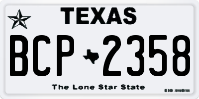 TX license plate BCP2358