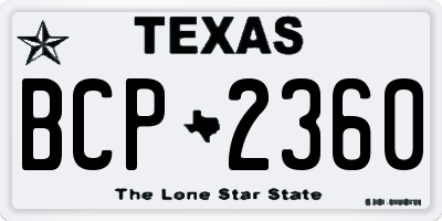 TX license plate BCP2360