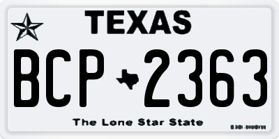 TX license plate BCP2363