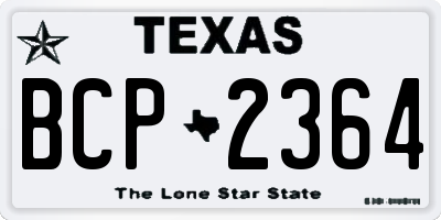 TX license plate BCP2364