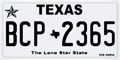 TX license plate BCP2365