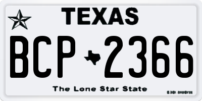 TX license plate BCP2366