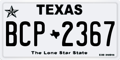 TX license plate BCP2367