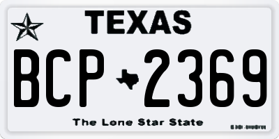 TX license plate BCP2369