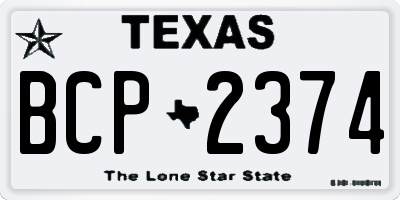 TX license plate BCP2374