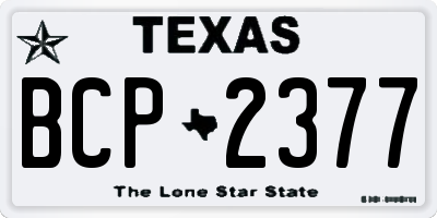 TX license plate BCP2377