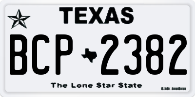 TX license plate BCP2382