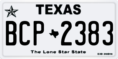 TX license plate BCP2383