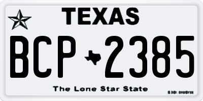 TX license plate BCP2385