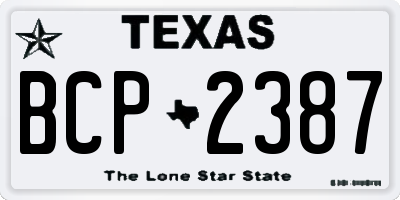 TX license plate BCP2387