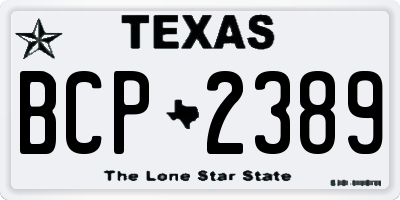TX license plate BCP2389